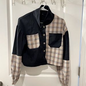 Black & Plaid Corduroy Jacket Size M